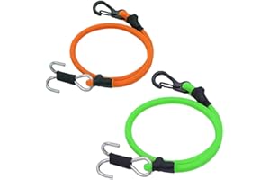 FACCNOY 1/18 1/24 RC Crawler Elastic Force Escape Rope Kinetic Winch Strap with Hooks for TRX4M K10 SCX24 FCX24 K5 AX24 Upgrade (Orange&Green)
