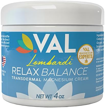 NEW Lombardi Magnesium Cream by VAL Pain Relief Therapy | Arthritis, Back Pain, Tennis Elbow, Fibromyalgia, Plantar Fasciitis, Sciatica, Carpal Tunnel, Cramps, Sore Muscles, Joints &amp; Chronic Pain