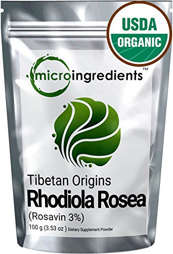 Micro Ingredients USDA Organic Rhodiola Rosea (3% Rosavin) Powder - Enhance Energy & Mood (100 grams (3.5 oz))