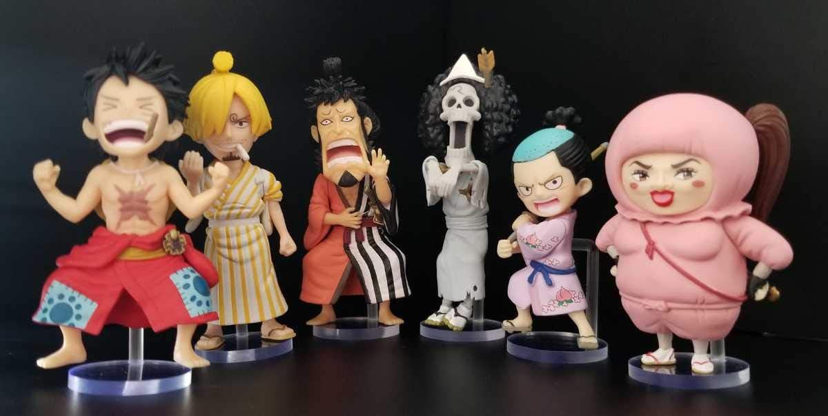 One Piece ワンピース ワールドコレクタブルフィギュア Wcf ワノ国3 全6種 ルフィ サンジ 錦えもん ブルック モモの助 しのぶ 用台座 フィギュア ドール 通販 Amazon