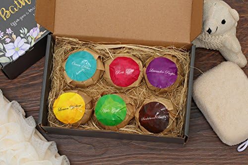 Merdes Bath Bombs Gift Set, Spa Bomb Fizzies Best for Aromatherapy, Relaxation, Moisturizing, 6 × 3.6 Oz Colorful All Natural lush Essential Oils Handmade Gift Lush Fizzies