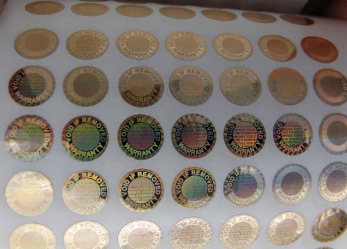 8mm Circles Warranty Void Hologram Small Security Labels Stickers Tamper Evident Gold Golden Foil x 500