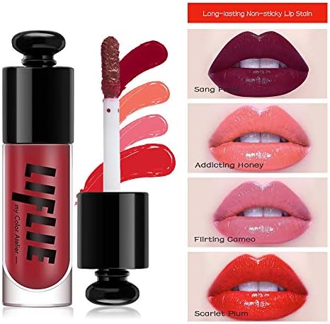 LIFLIE Lip Gloss Velvet Liquid Lipstick Non-sticky Lip Stain Long-Lasting Moisturizing Lip Tint DL005 - Sang Froid - 4.5g