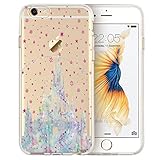 Unov Case Clear with Design Embossed Pattern Soft TPU Bumper Shock Absorption Slim Protective Cover for iPhone 6s iPhone 6 4.7 inch(Watercolor Castle)