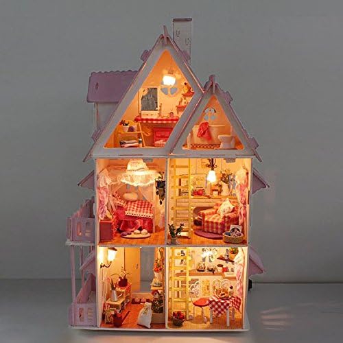 Ling@ DIY hut large villa house architectural model assembled by hand sun Alice birthday girl
