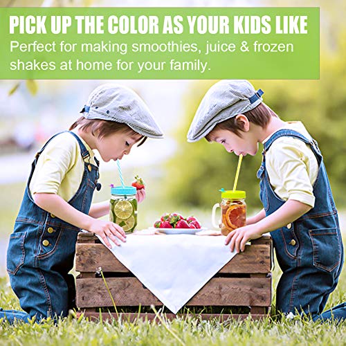 image for Qinline REGULAR Mouth Mason Jar Lids for Ball, Kerr, etc with Straw Ho