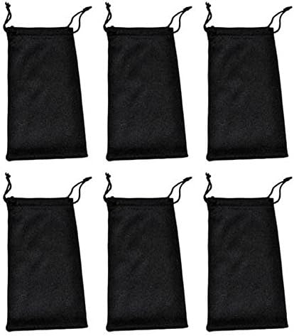 Eyeglasses Pouches Cleaning Case Bag Black 6 Ct
