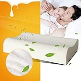 Ailovyo Standard King/Queen Size Latex Foam Pillow Natural with 100% Ventilated Latex Foam Filler Contoured Neck Support
