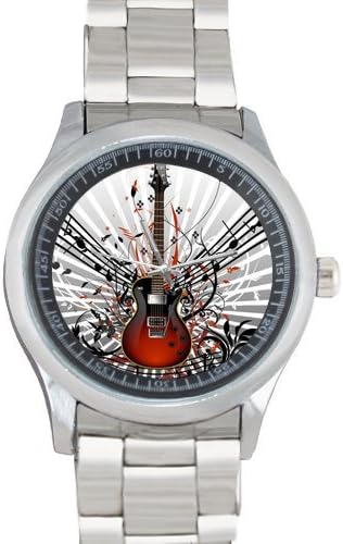 Men's Watch Distinctive Guitar Music Notes Metal Christmas Day Gift Watch(40mm dia)