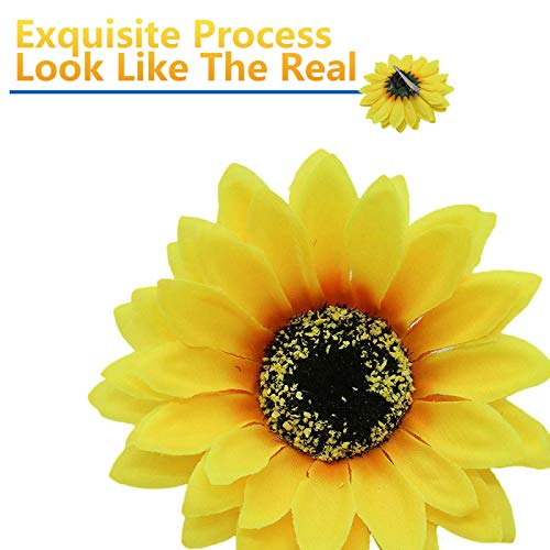 Timoo 12 PCS Sunflower Duckbill Hair Clip, Metal Alligator Hair Accessories for Beach, Summer Party - Thumbnail 2