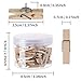 favide Push Pin with Wooden Clips Pushpins Tacks Thumbtacks for Cork Boards Artworks Notes Photos, Craft Projects, Offices and Homes, Pack of 50