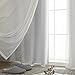 Best Home Fashion Mix & Match Tulle Sheer Lace and Blackout Curtain Set – Stainless Steel Nickel Grommet Top – Vapor – 52