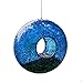 Fly Through Wild Bird Feeder Garden Hanging Bird Feeder Mosaic Circle Squirrel Proof for Outdoor Decoration,Blue