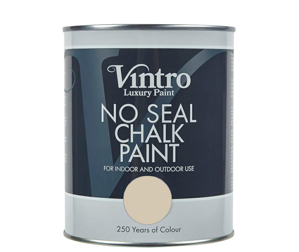 Vintro | No Seal Chalk Paint | Caramel | Interior & Exterior Use | Furniture | Walls | Wood | Metal | 1 Litre (Pebble)