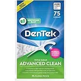 DenTek Triple Advanced Clean Mouthwash Blast Floss Picks, 75 Count, (Pack of 1)