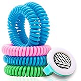 Mosquito Repellent Coil Bracelets for Kids/Adults, 13 Piece Economy Pack, Bonus Clip, Lasts 10 Days, Non-Toxic, Individually Wrapped, Swim-Friendly, Insect Bite Protection, Wrist/Ankle Band