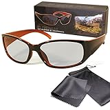 Passive 3D Movie & TV Glasses - Unisex - Black / Orange - Circularly Polarized - For Reald 3D Cinema and Passive 3D Tvs Such As Lg