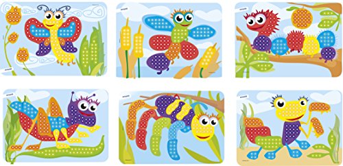 Interactive Peg Board Game with 180 Pegs & 6 Worksheets, 3/8"