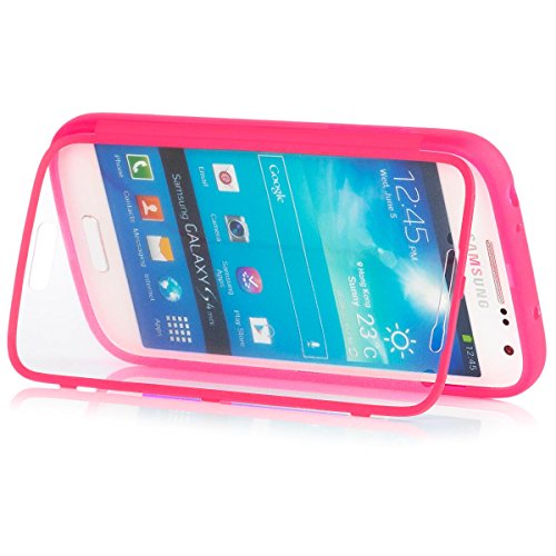 iCues | Compatible with Samsung Galaxy S4 MINI | Touch TPU Case Pink | Full-body Protection [Built-in Screen Protector] Heavy Duty Shell Hard Cover Shookproof tough military protective durable rugged lifeproof
