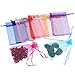 Mudder 50 Pieces 4 by 6 Inch Organza Gift Bags Drawstring Jewelry Pouches Wedding Party Favor Bags (Multicolor)
