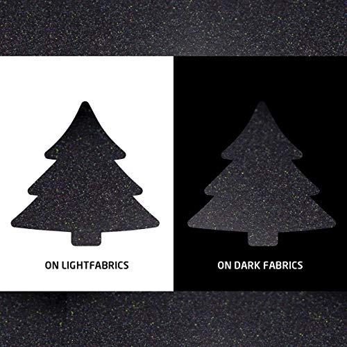 JANDJPACKAGING Glitter Black Heat Transfer Vinyl HTV for TShirts