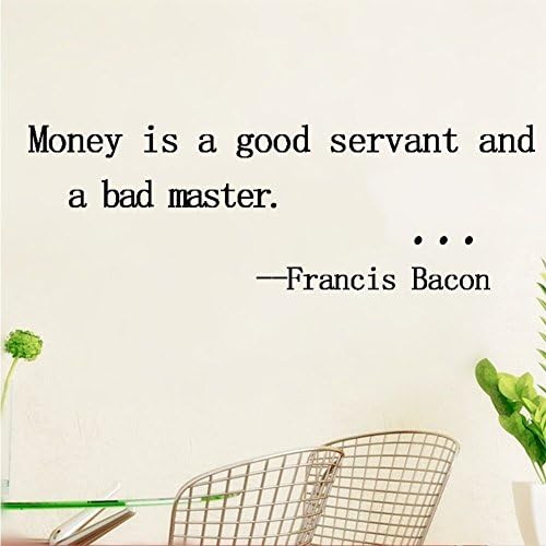 Money is a good servant and a bad master. Vinyl Wall Art Inspirational Quotes and sayings Home decor Decal Sticker Size: 13'' X 32''