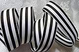 Grosgrain Ribbon -Black and White Stripes 7/8