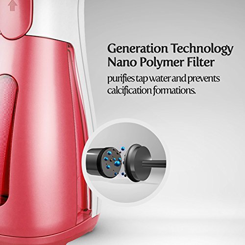 2018 Steamer Generation. 7-in-1 Powerful Multi Use: Clothes Wrinkle Remover- Clean- Sterilize- Sanitize- Refresh- Treat- Defrost. For Garment/Home/Kitchen/Bathroom/Car/Face/Travel (Red)