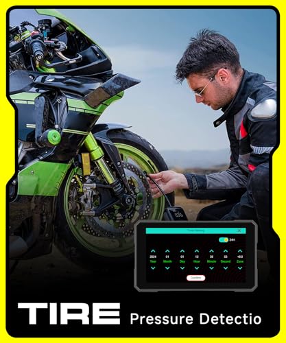 Rimoody Wireless Carplay Display Motociclo Android Auto,5" Touchscreen Car play Autoradio Portatile per Motorbike CarPlay Monitor per Moto Bluetooth/IP68 Impermeabile/Monitoraggio pressione pneumatici