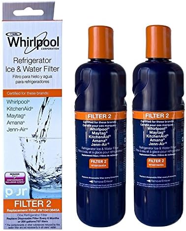 (2 Pack USA)Water Filter 2 W10413645A Refrigerator Water Ice Premium Replacement Filter for Whirlpool EDR2RXD1 Maytag KitchenAid Jenn-Air Amana Kenmore 46-9903
