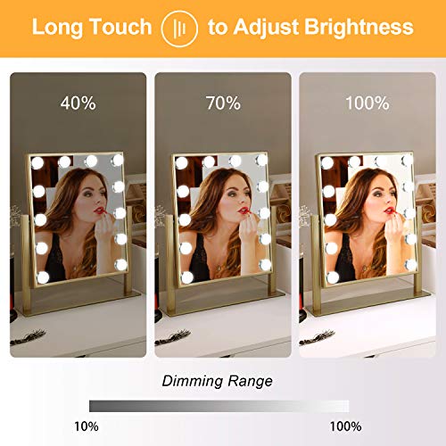 Hollywood Vanity Mirror Lighted Makeup Mirror,Tabletop Mirror with 12pc