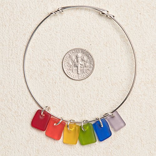 Best Seller! LARGE, Sea Glass Circlet Bangle, in the Rainbow Palette