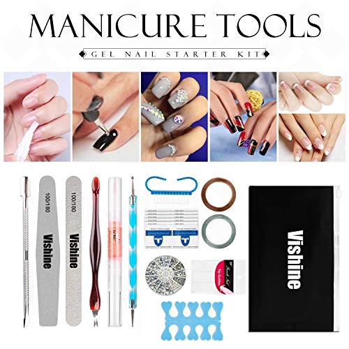 Gel Nail Polish Starter Kit, Speed Curing 48W Professional LED lamp Base Top Coat Set & 6 Colors, Manicure Tools Popular Nail Art Designs by Vishine #15