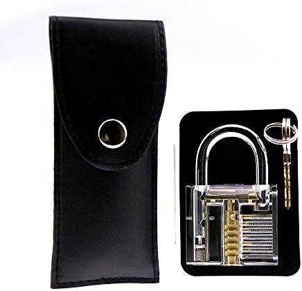Husbaby 15Pcs Practice Titanium Lock Set with Transparent Pad Lock