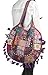 Tribe Azure Large Casual Colorful Patchwork Hippie Woman Bag Tote Canvas Beach Shoulder Handbag School Laptop Books Blanket Camping Market Travel Handmade