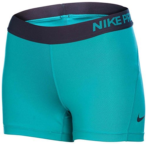 Nike Women's Dri-Fit Pro 3" Compression Training Shorts-Teal/Navy-XS