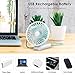 VersionTECH. Handheld Fan, Small Portable Personal Mini Desk Table Folding Fan with USB Rechargeable Battery Operated Electric Fan for Office Outdoor Sport Household Traveling Camping (white)