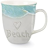 Cape Shore Decorative Harbor Coffee Tea Mug Cup, Love Beach, Gifts for Birthday Christmas, 15 Oz, Multicolor Beach