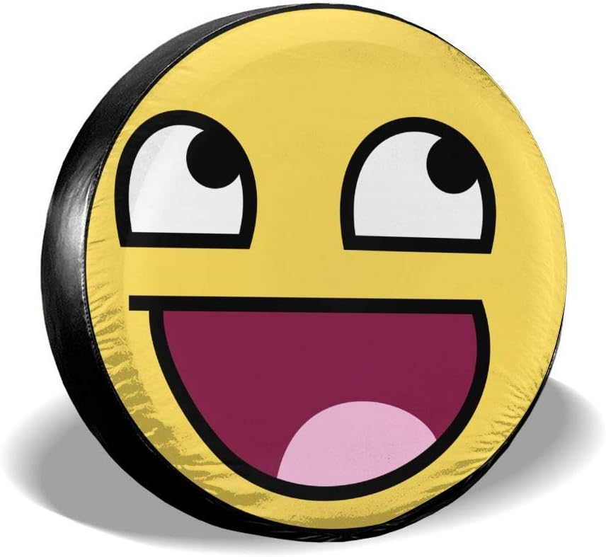 MXPINK Funny Awesome Epic Face Spare Tire Cover, Universal Fit for Jeep,Trailer, RV, SUV, Truck and Many Vehicle, Diameter 14" - 17", Weatherproof Tire Protectors