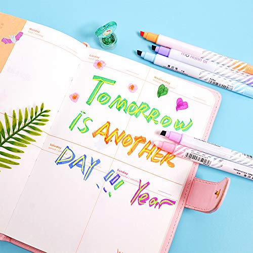 Ann Bully Magic Highlighters Color Change Highlighter Marker Pens, Double Head Magic Highlighters for Writing Drawing Bullet Journal Card Making DIY