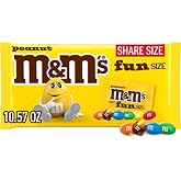 M&amp;M'S Peanut Fun Size Chocolate Candy, Individually Wrapped Candy 10.57oz | Peanut M&amp;M'S fun size candy bag for home, office, Halloween Candy dessert topping, fun size chocolate, trick or treat