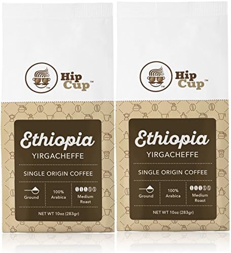HipCup Ethiopian Yirgacheffe Coffee, Ground, 10 oz.