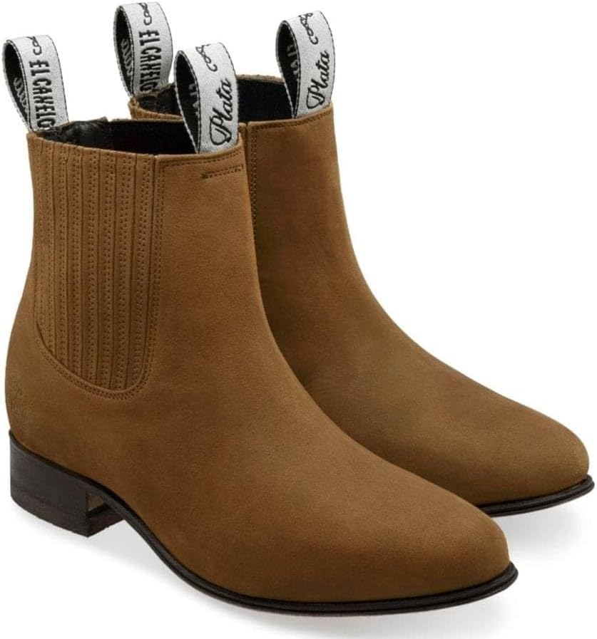El Centenario Charro Mexico Nubuck Leather Ankle Boots 10-10.5 Mens Western Amazon.com | Men main image 4