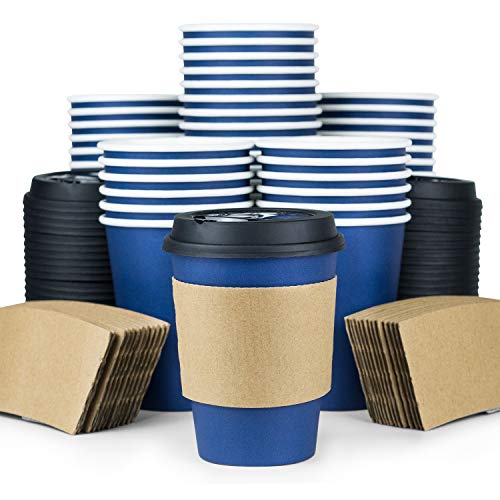Glowcoast Disposable Coffee Cups With Lids 12 oz To Go Coffee Cup