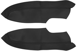 X AUTOHAUX Pair Synthetic Leather Car Front Door Panels Armrest Cover Black for Honda Civic 2006-2011 Sedan