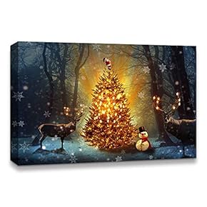 Canvas Wall Art Christmas Tree Celebration...
