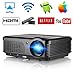 Home Wireless Projector, WIKISH LCD WiFi Video Movie Projectors 4400 Lumen TV Projector Support Full HD 1080p 50,000 Hours LED Lamp Life for iPad Smartphone Laptop Blue Ray DVD Player PS4thumb 1
