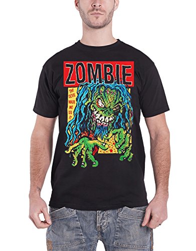 Rob Zombie T Shirt The Devil Made Me Do It Zombie Logo Official Mens Black