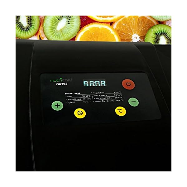 NutriChef-Food-Dehydrator-With-Digital-Temperature-Control-Timer-Settings-6-Drying-Trays-Beef-Jerky-Draws-With-Door-Easy-Rack-Removing-Commercial-Grade-Black-PKFD54