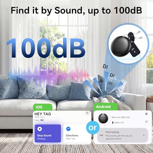 Android and iOS Tracker, 4 Pieces Android Smart Tag, Works with Google Where App and Apple Find My, Find Objects Tracker Bluetooth Tag Key Locator for Keys/Luggage/Suitcases